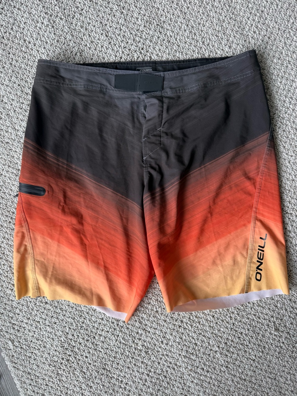 O'Neill Men's Black to Orange Gradient Boardshorts